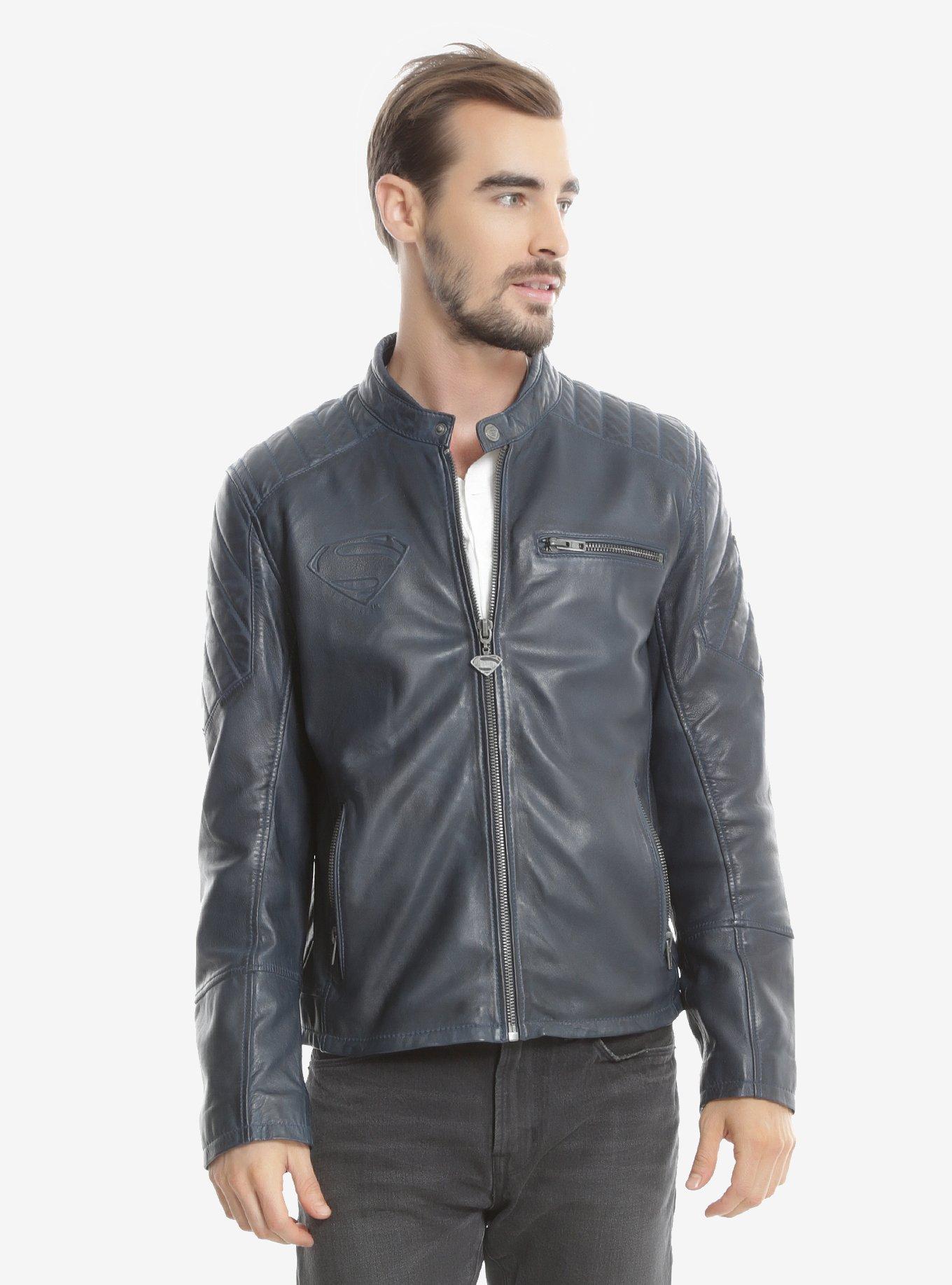 DC Comics Superman Blue Leather Jacket, , alternate