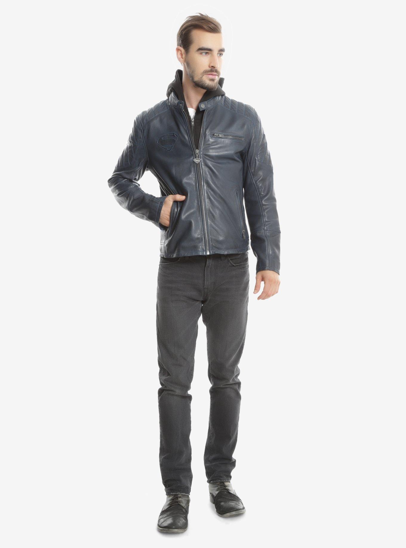 DC Comics Superman Blue Leather Jacket, , alternate