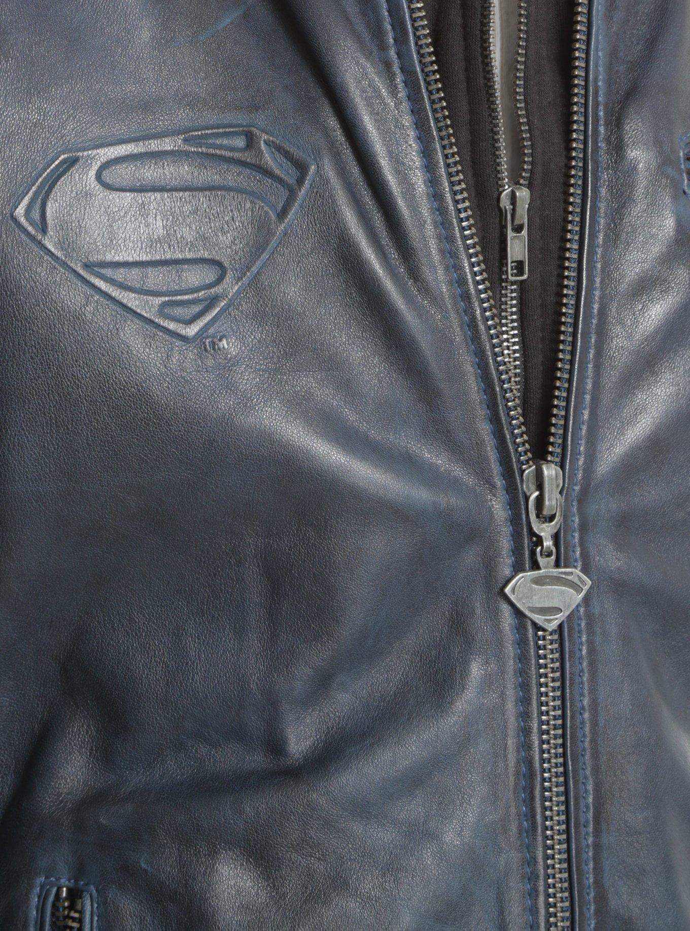 DC Comics Superman Blue Leather Jacket, , alternate