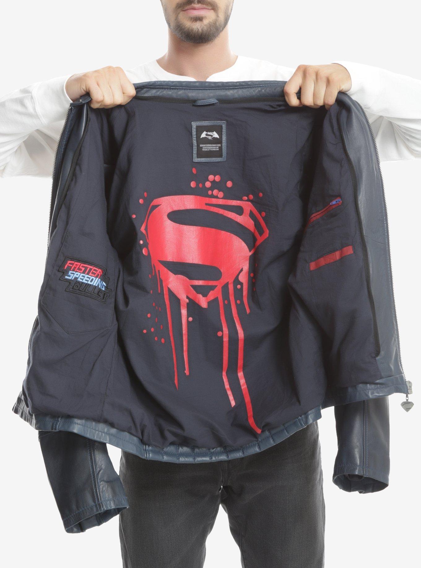 DC Comics Superman Blue Leather Jacket, , alternate