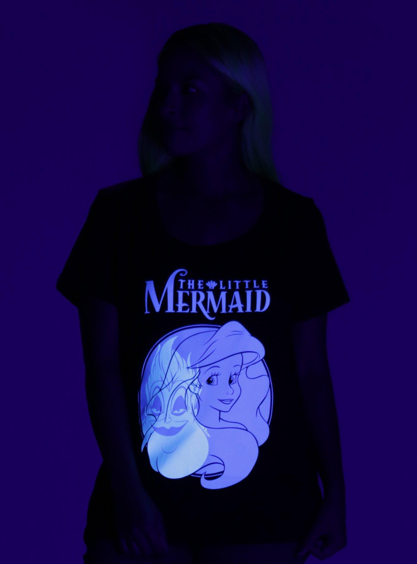 Disney The Little Mermaid Ariel & Ursula Glow Girls T-Shirt Plus Size, , alternate