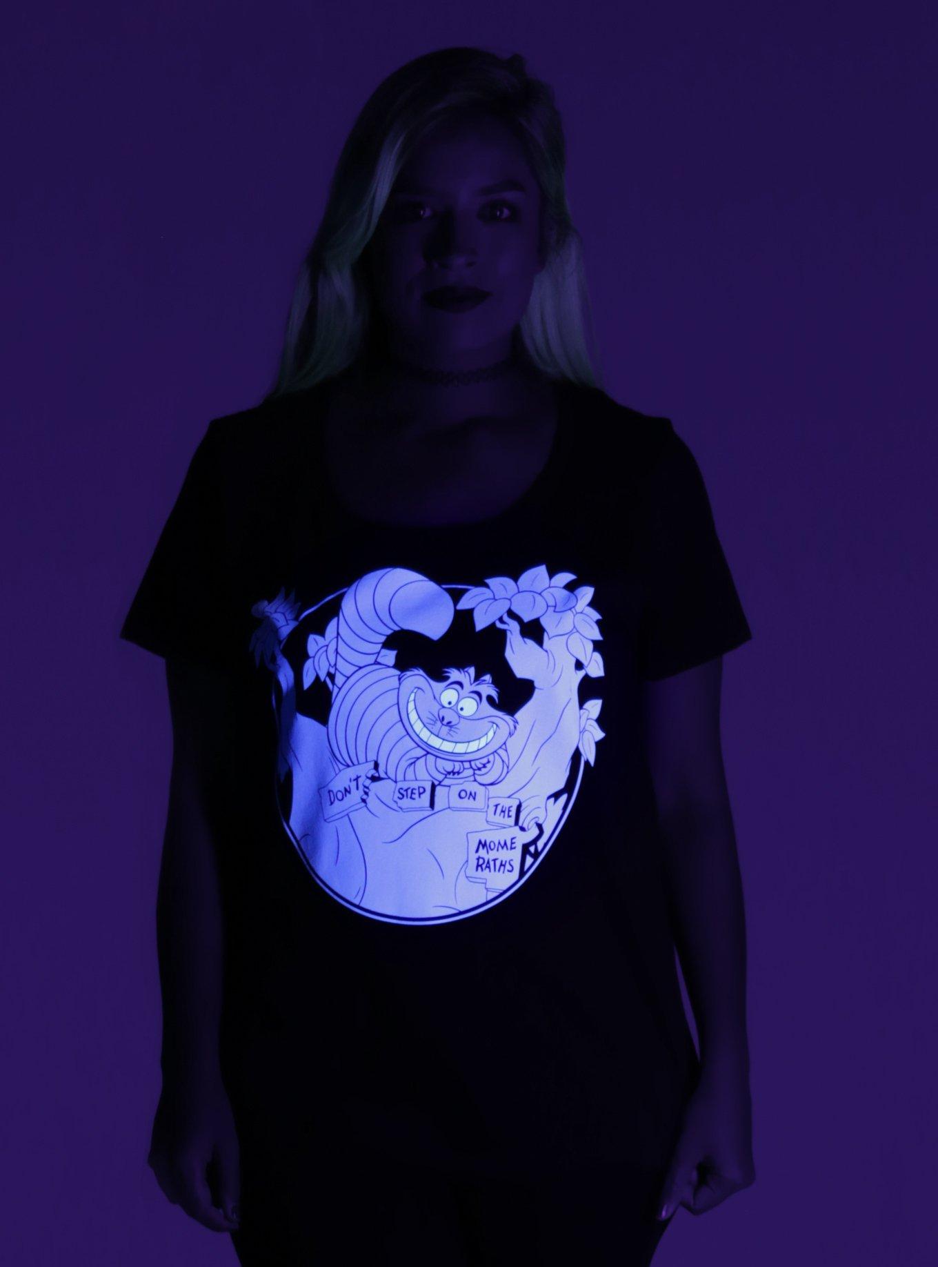 Disney Alice In Wonderland Cheshire Cat Glow Girls T-Shirt Plus Size, , alternate