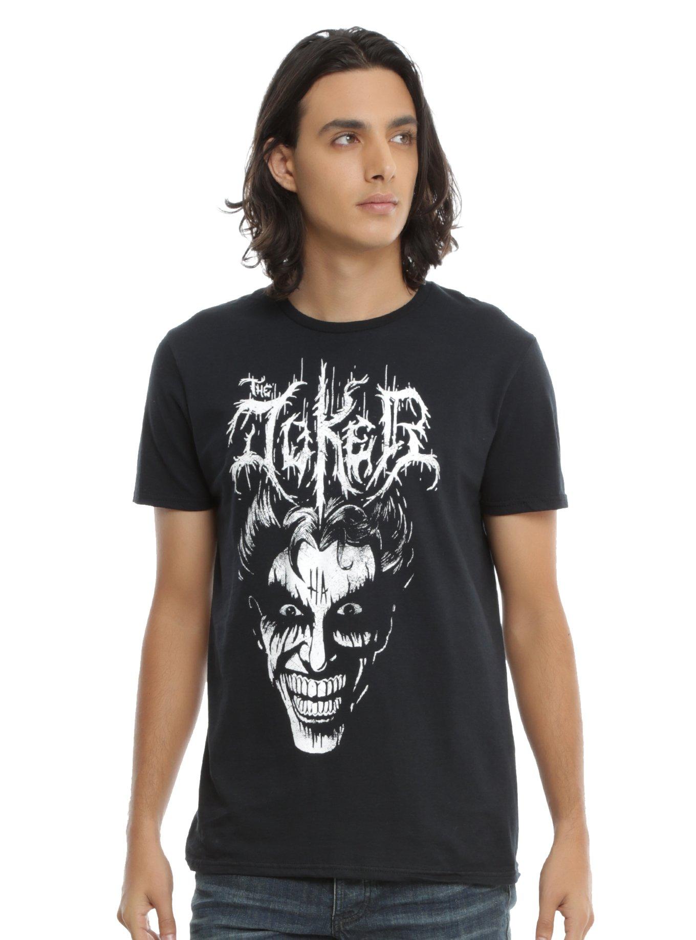 DC Comics Batman Black Metal Joker T-Shirt, , alternate