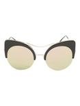 Black Rose Gold Top Bridge Cat Eye Sunglasses, , alternate