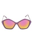 Purple Pentagon Yellow Mirror Lens Sunglasses, , alternate