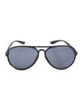 Matte Black Smoke Lens Aviator Sunglasses, , alternate