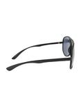 Matte Black Smoke Lens Aviator Sunglasses, , alternate