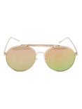 Rose Gold Top Bridge Aviator Sunglasses, , alternate