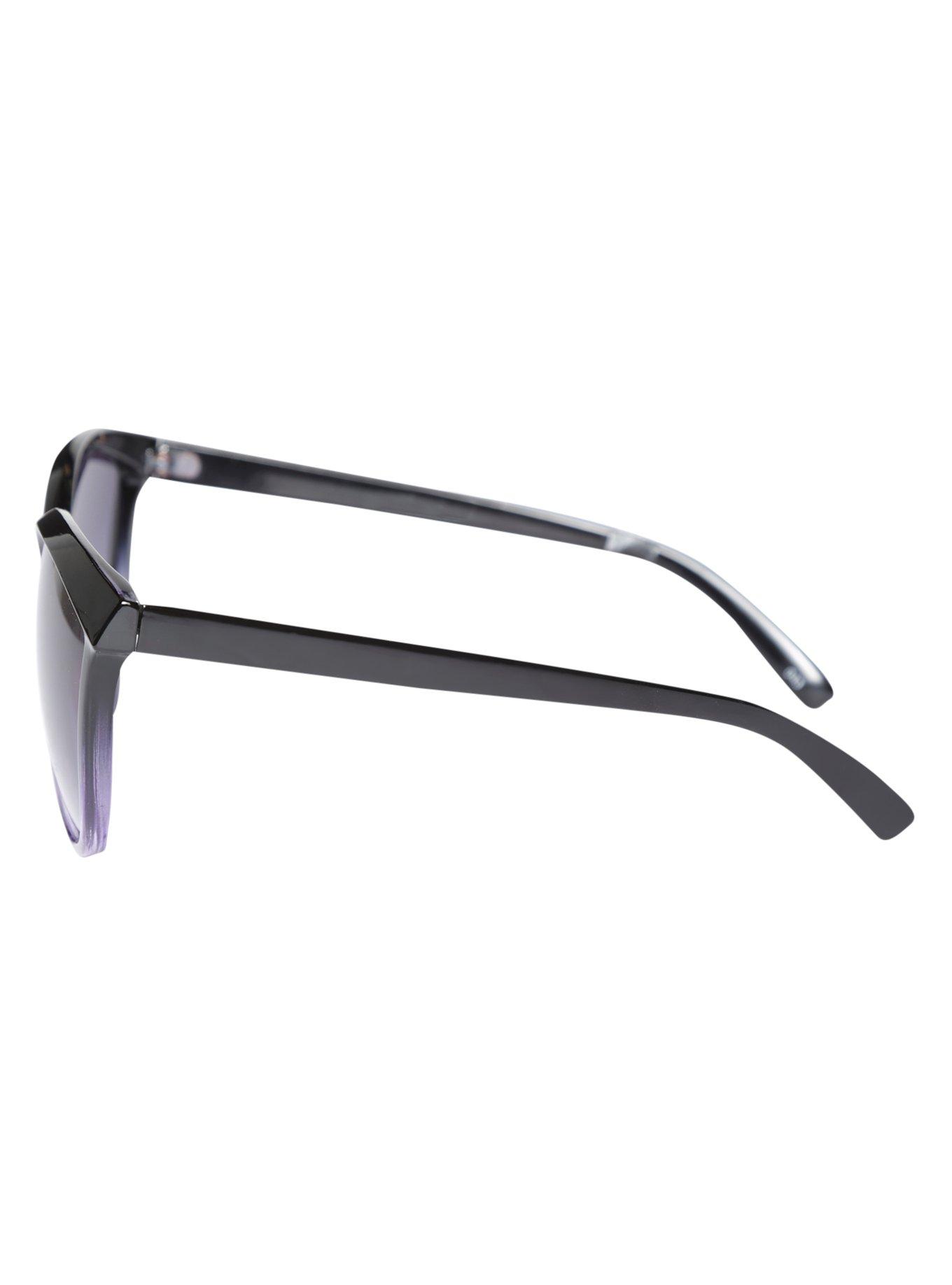 Black & Purple Ombre Oversized Sunglasses, , alternate