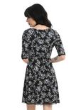 Black Floral Faux Wrap Dress, , alternate