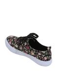 Black Floral Lace-Up Sneakers, , alternate