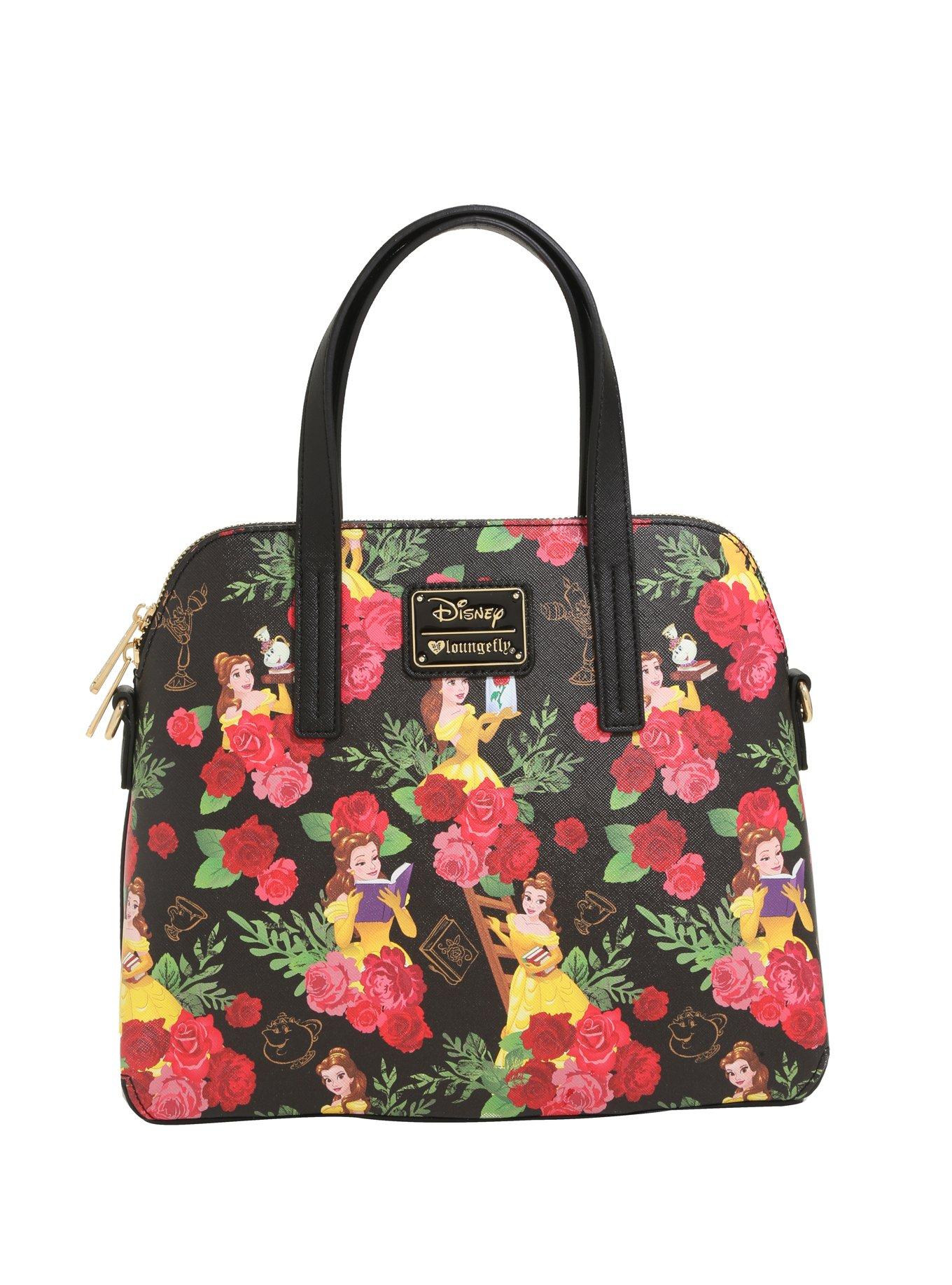 Loungefly Disney Beauty And The Beast Belle Floral Satchel, , alternate