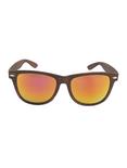 Brown Wood Red Revo Lens Sunglasses, , alternate