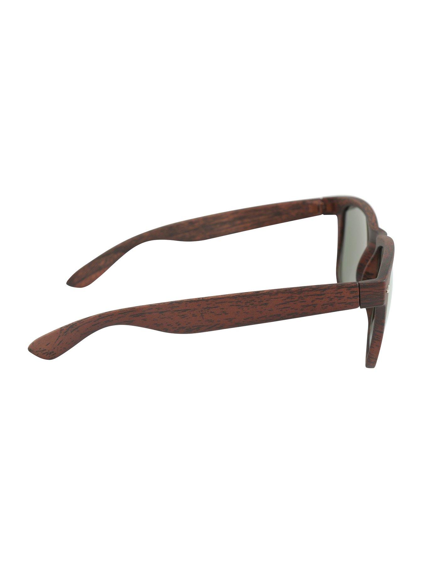 Brown Wood Red Revo Lens Sunglasses, , alternate