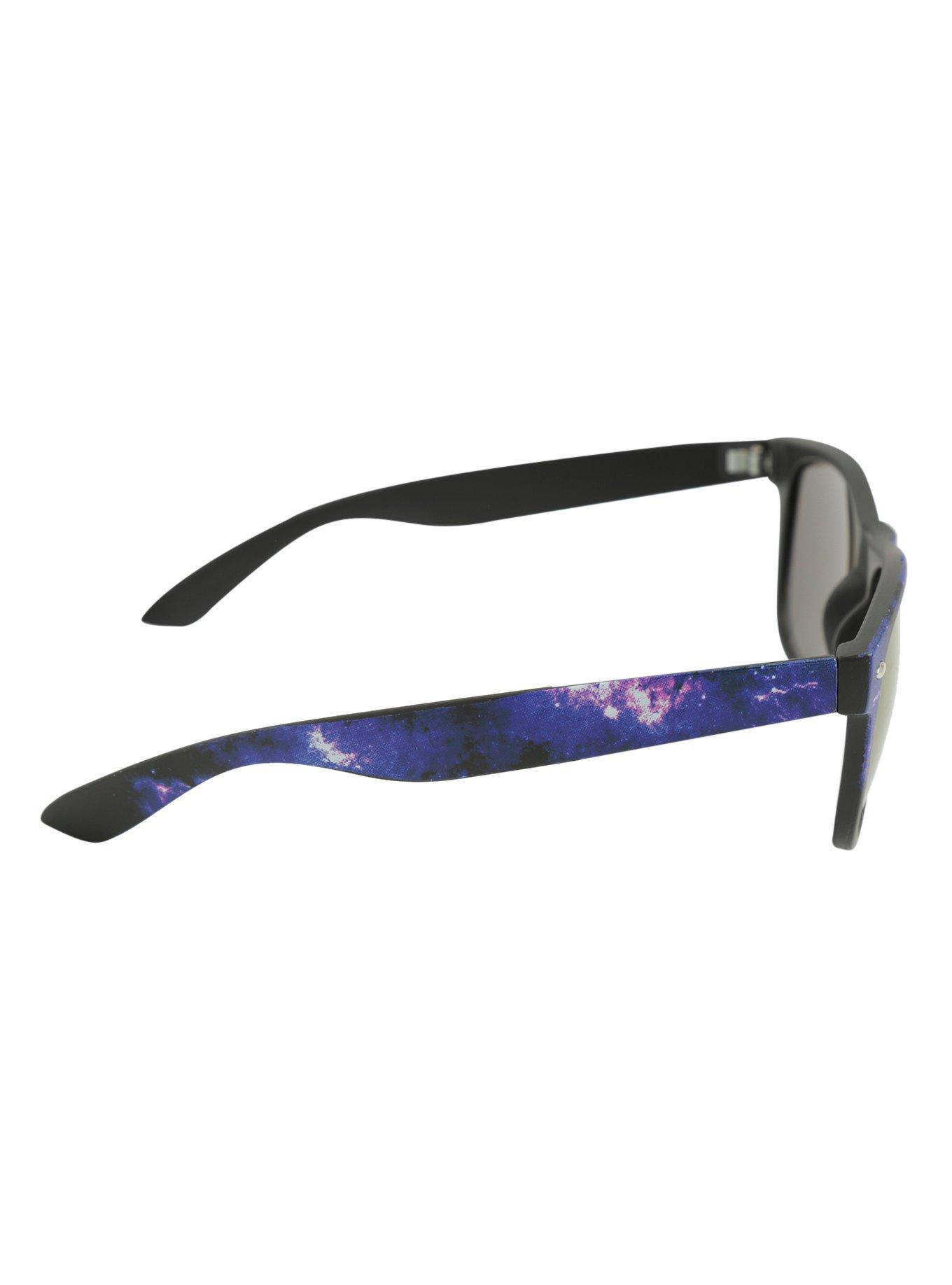 Galaxy Purple Mirror Lens Retro Sunglasses, , alternate