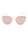 Gold Top Bridge Pink Mirror Lens Sunglasses, , alternate