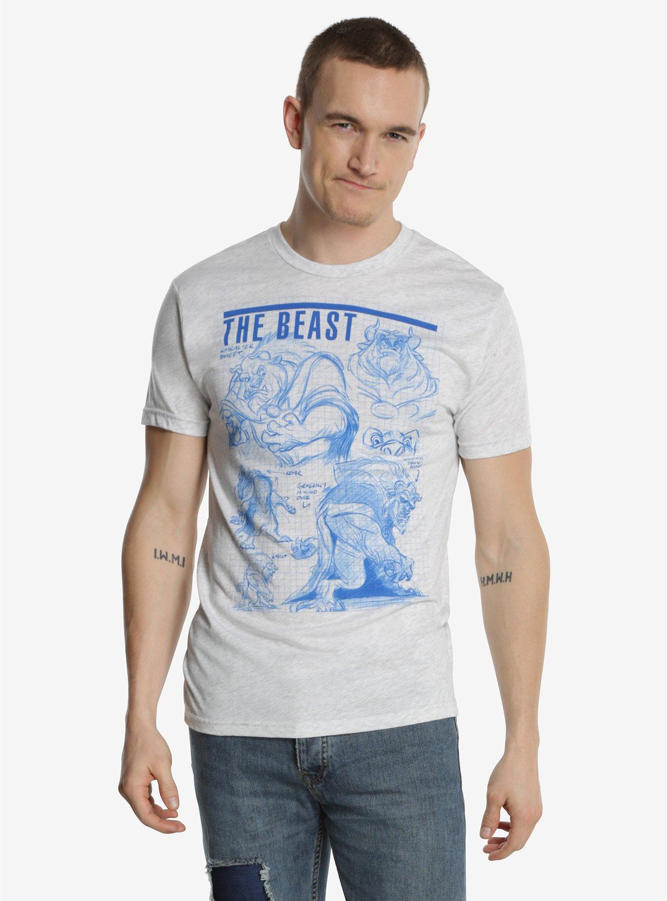 Disney Beauty And The Beast Beast Sketch T-Shirt, , alternate