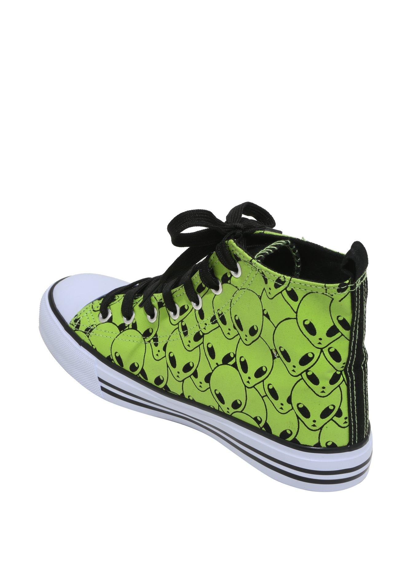 Green Alien Hi-Top Sneakers, , alternate