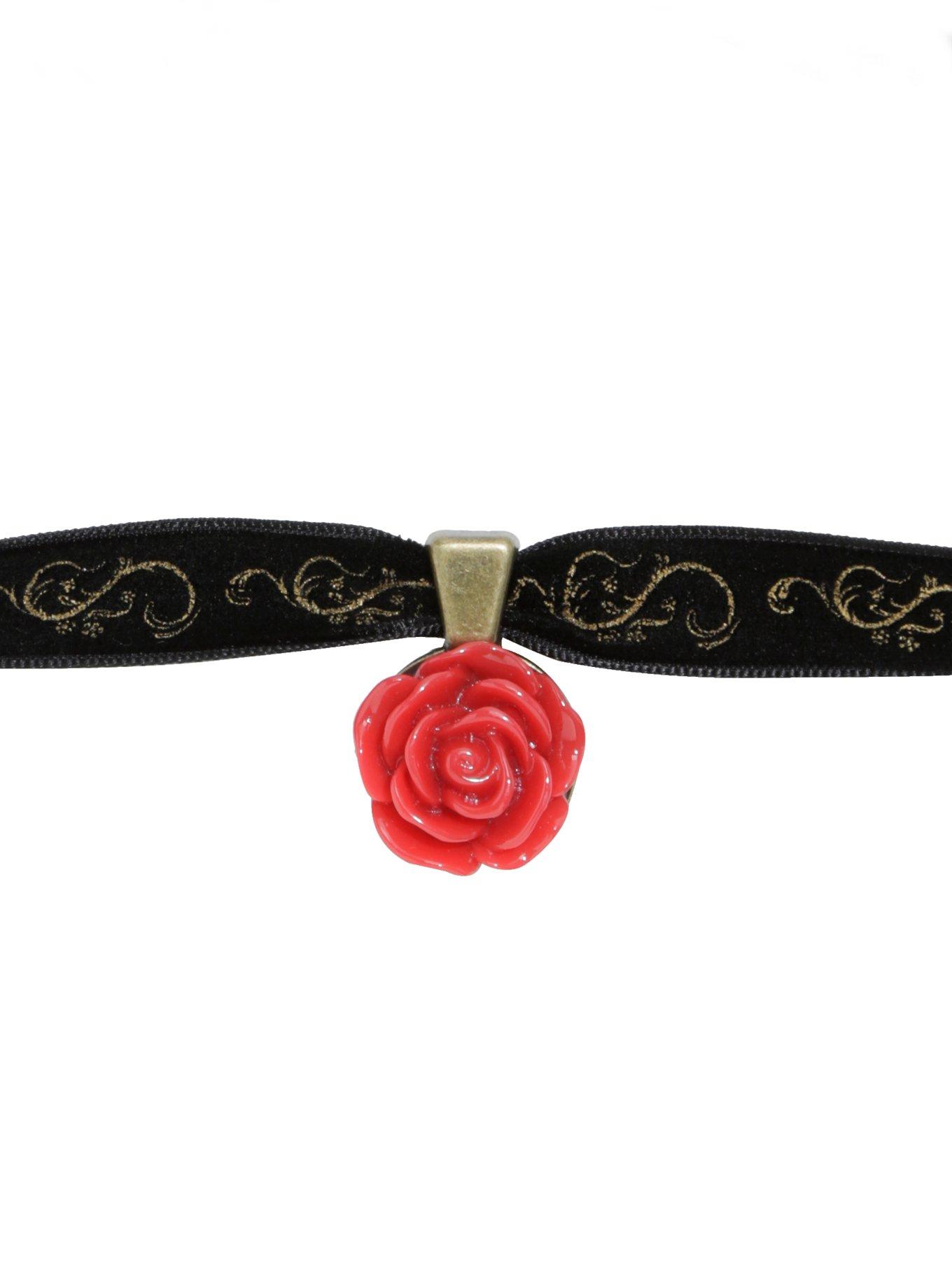 Disney Beauty And The Beast Rose Choker, , alternate