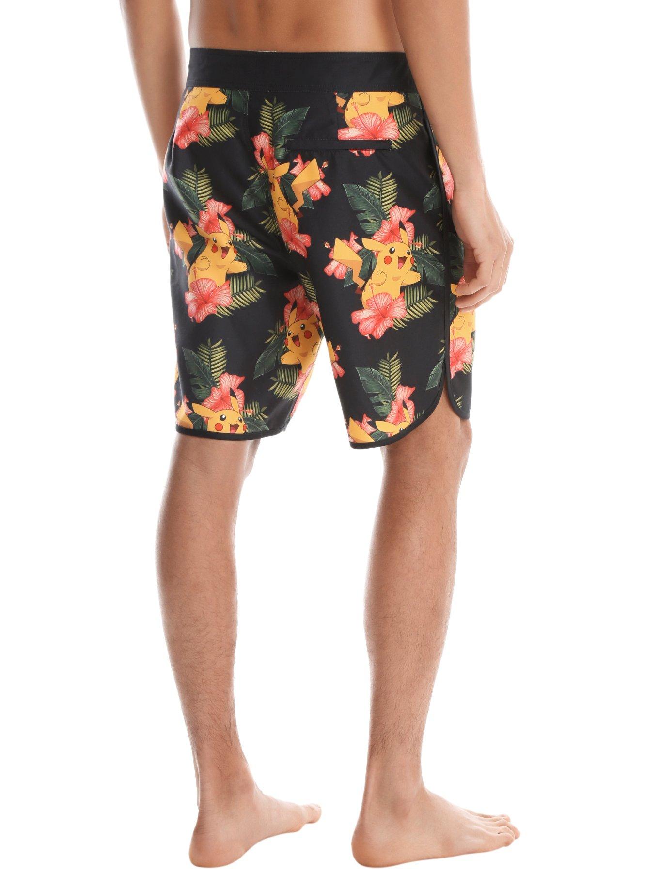 Pokemon Pikachu Hibiscus Swim Trunks, , alternate