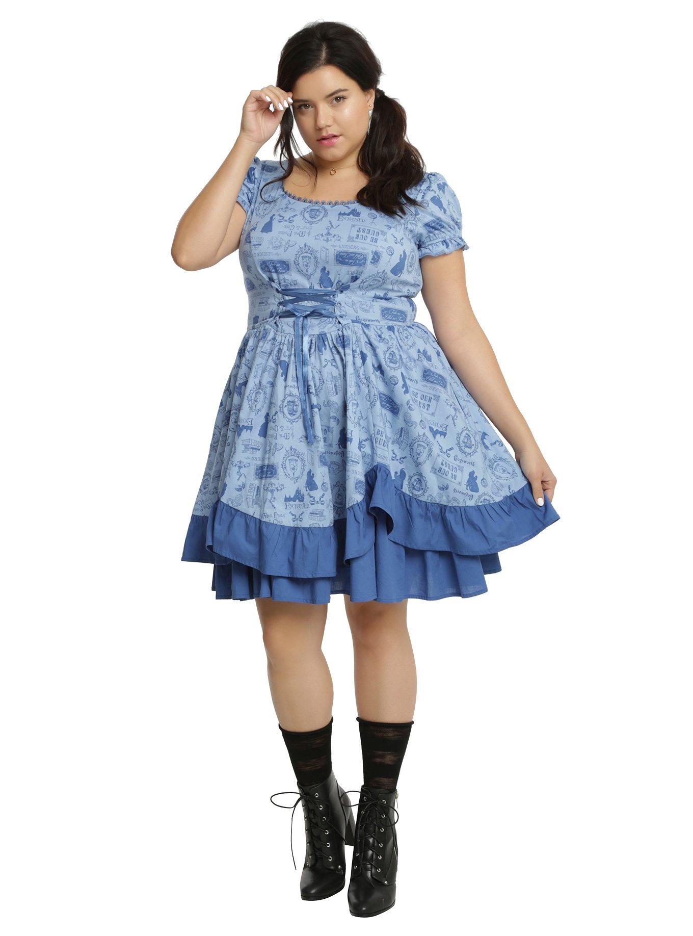 Disney Beauty And The Beast Ruffle Dress Plus Size, , alternate