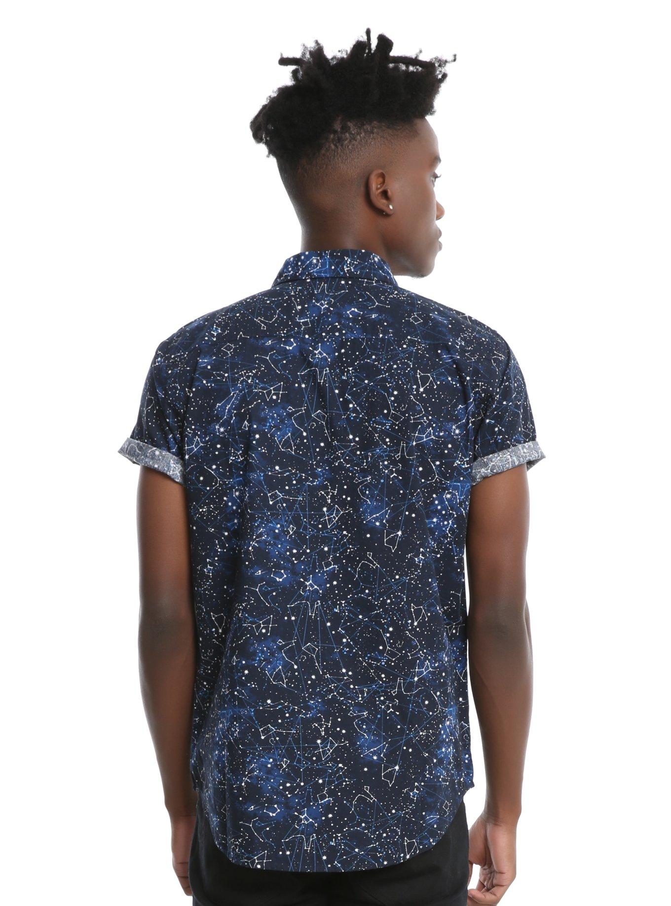 XXX RUDE Constellation Print Short-Sleeved Woven Button-Up, , alternate