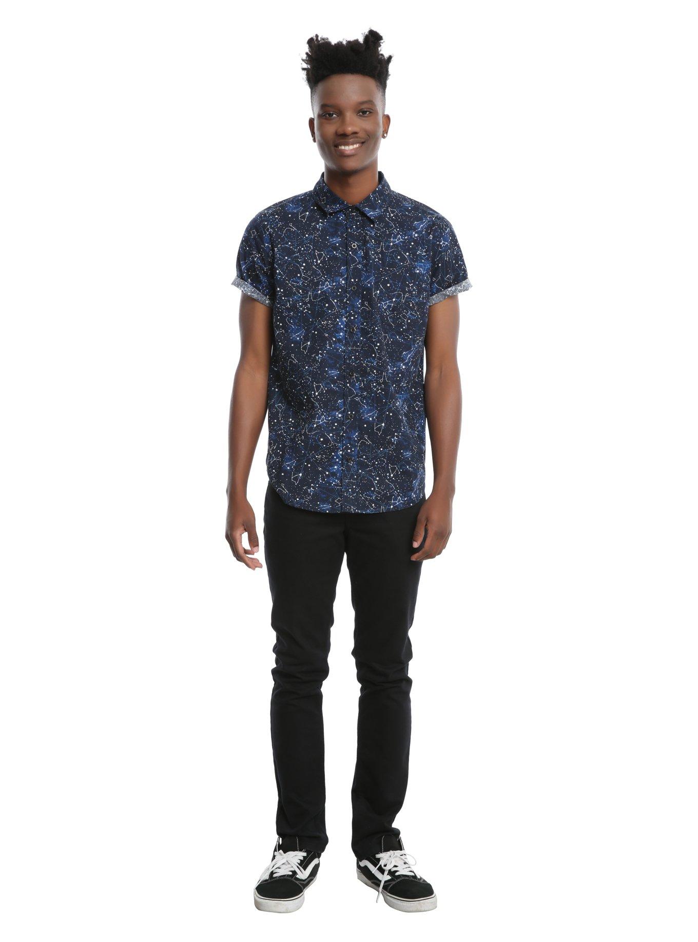 XXX RUDE Constellation Print Short-Sleeved Woven Button-Up, , alternate