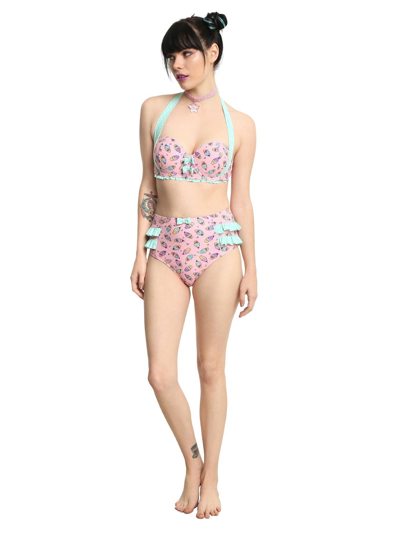 Ice Cream Pinup Swim Top, , alternate