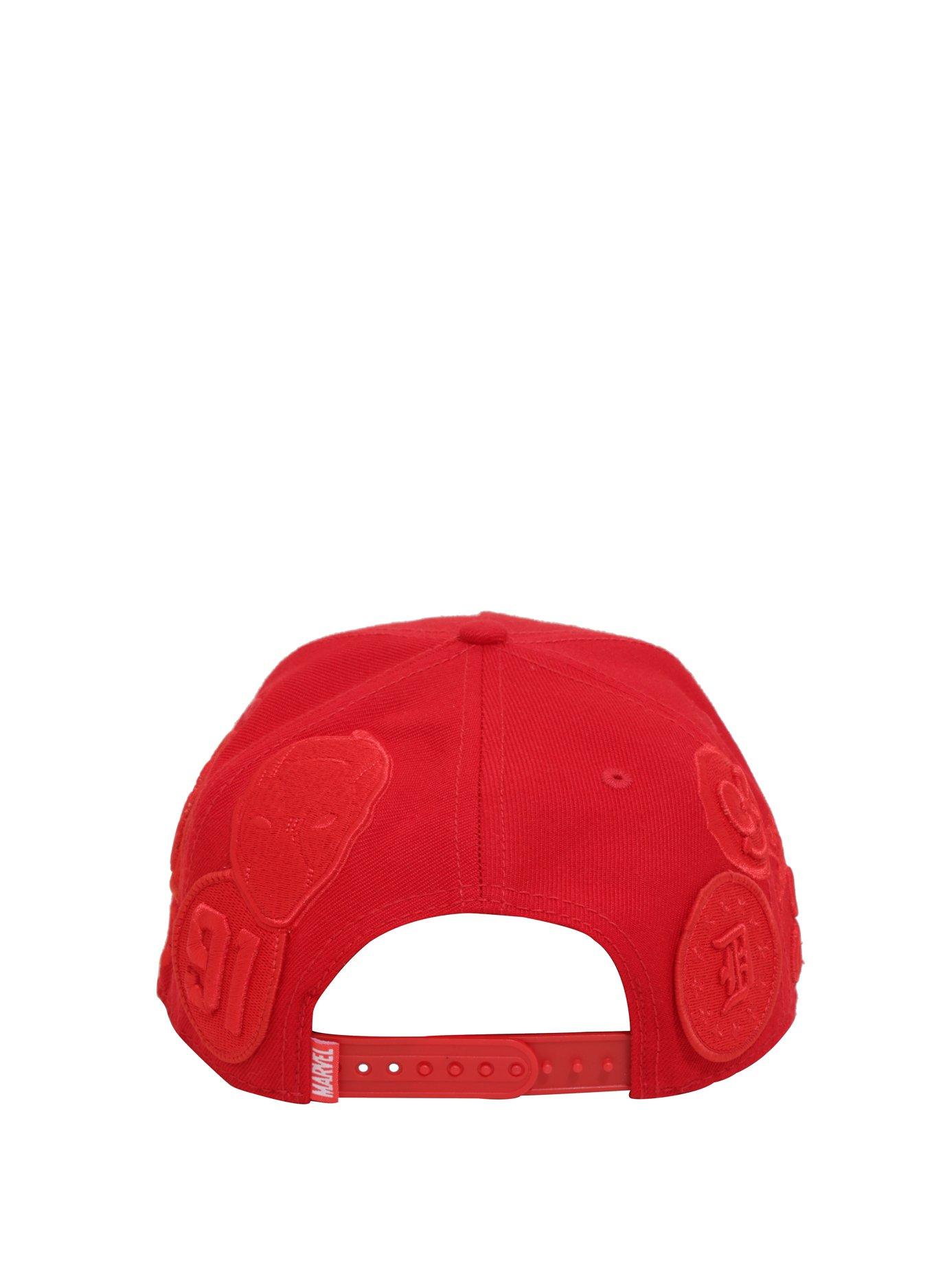 Marvel Deadpool Red Embroidered Icons Snapback Hat, , alternate