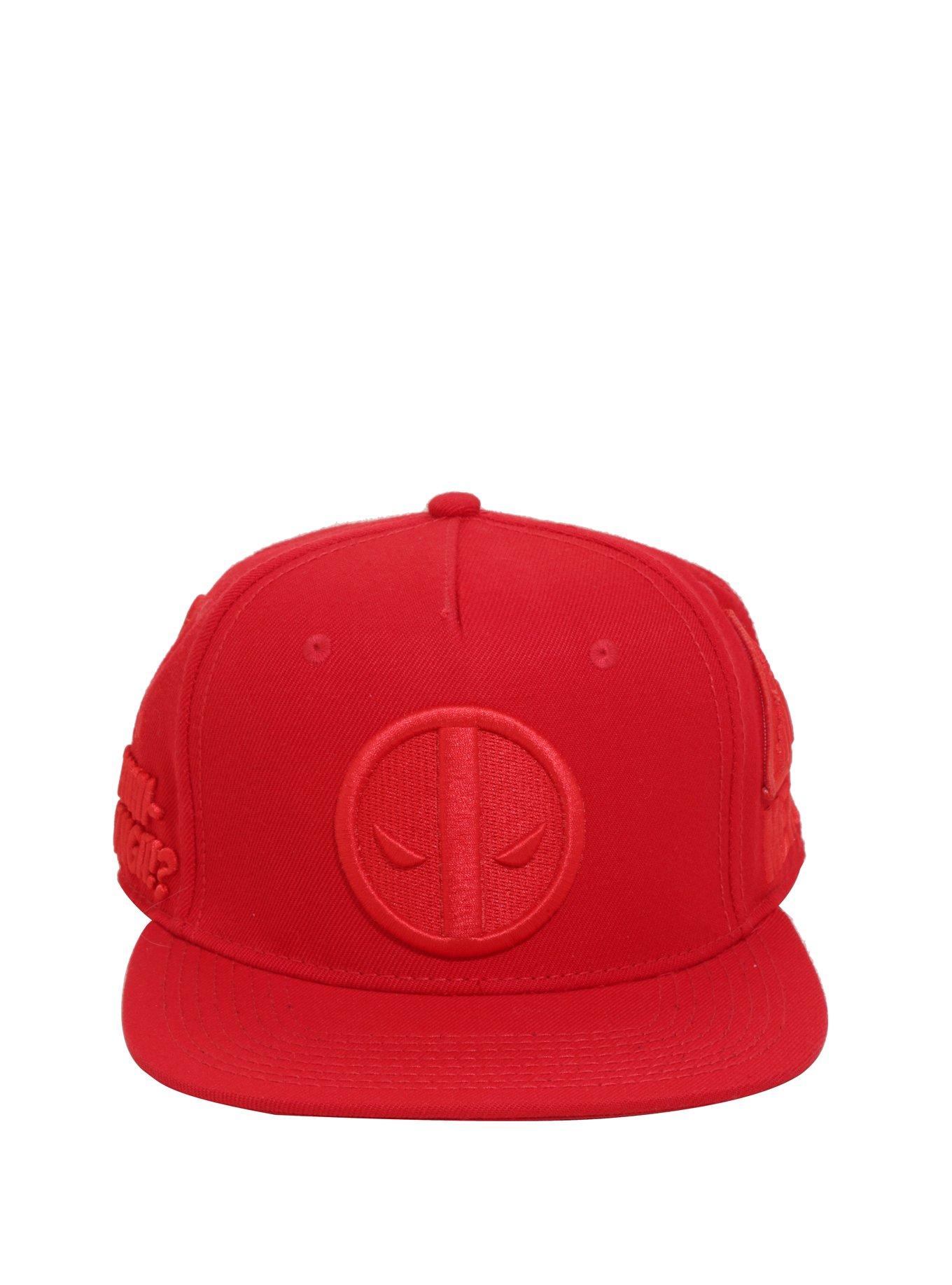 Marvel Deadpool Red Embroidered Icons Snapback Hat, , alternate