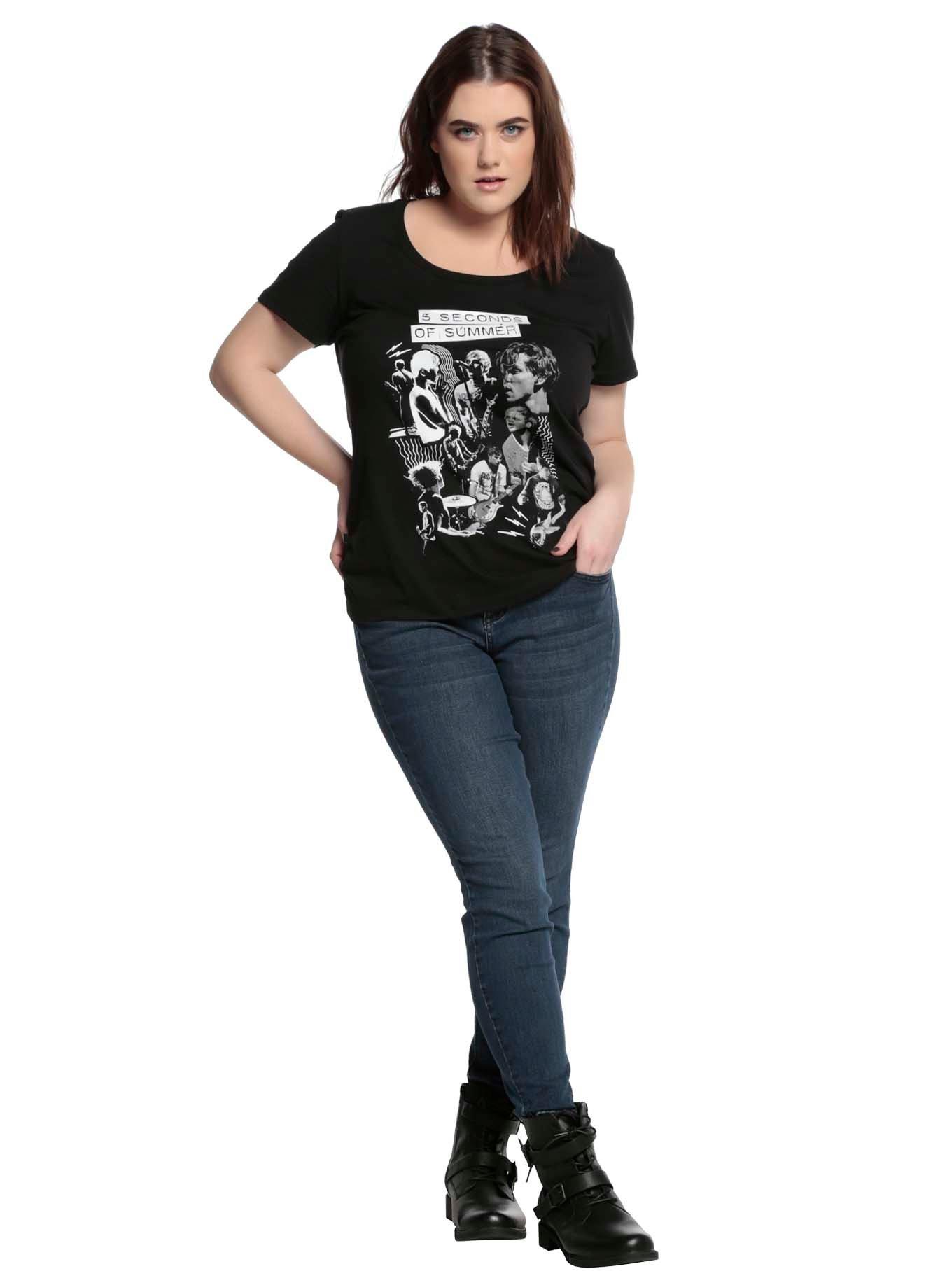 5 Seconds Of Summer Collage Girls T-Shirt Plus Size, , alternate