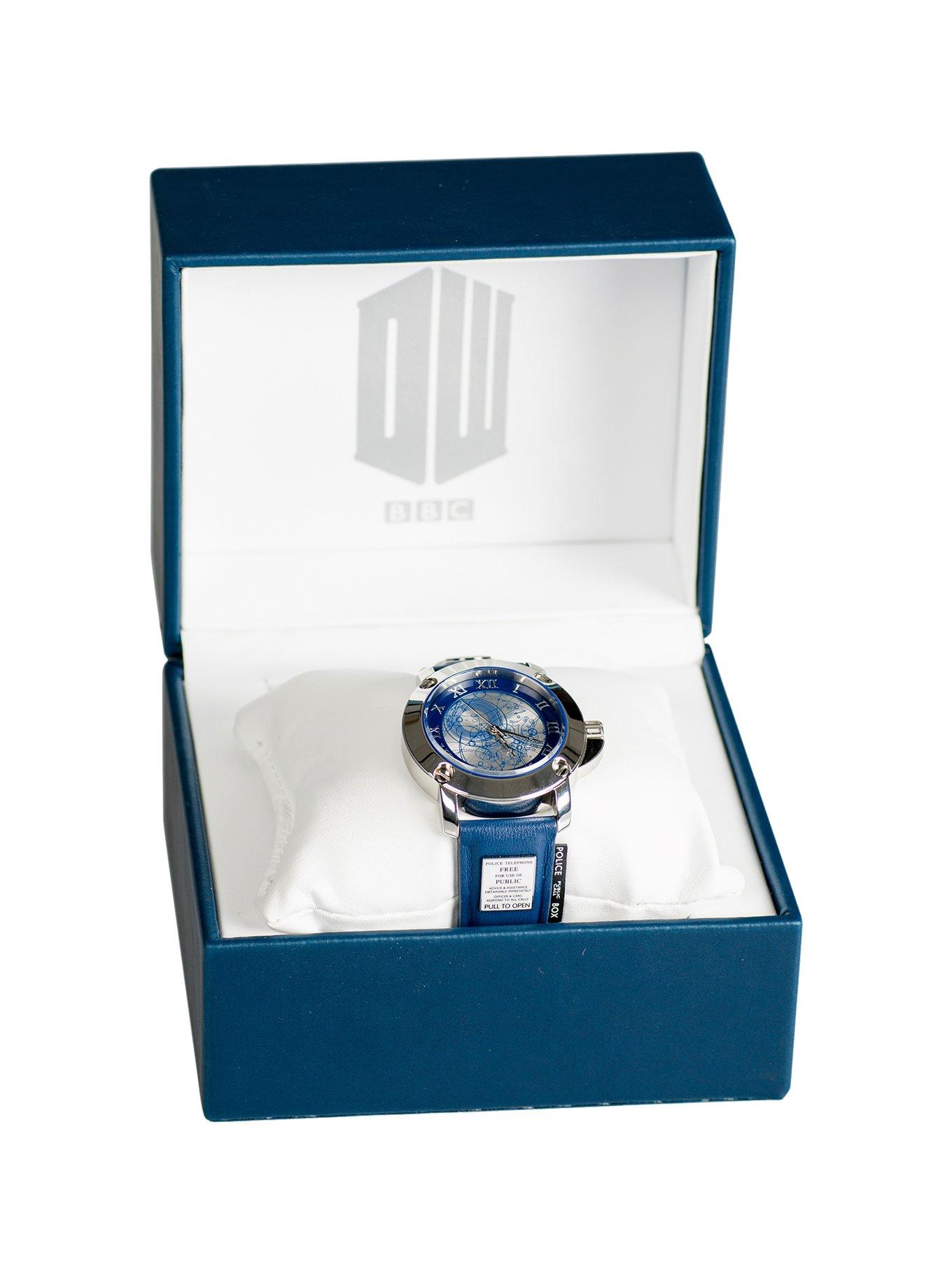 Doctor Who TARDIS Leather & Stainless Steel Watch, , alternate