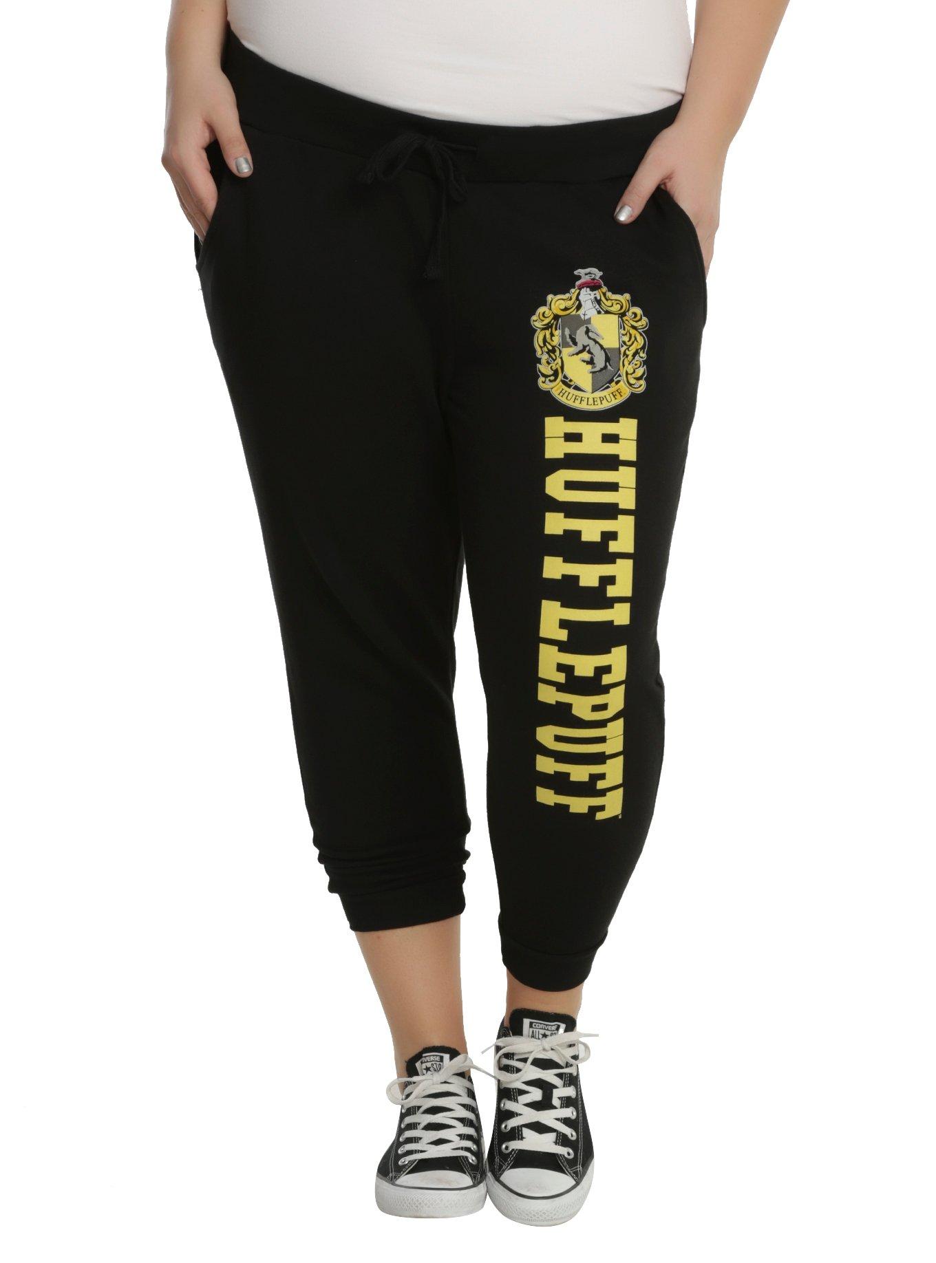 Harry Potter Hufflepuff Crest Girls Jogger Pants Plus Size, , alternate