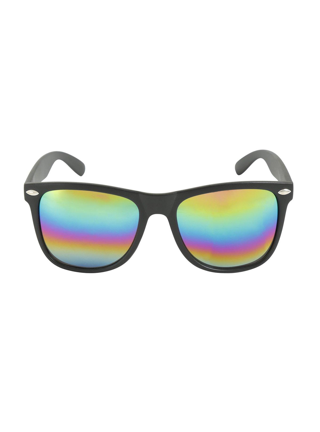Matte Black Rainbow Revo Lens Sunglasses, , alternate