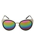Black & Silver Rainbow Lens Cat Eye Sunglasses, , alternate