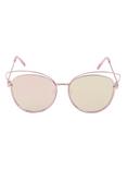 Pink Wire Reflective Cat Eye Sunglasses, , alternate
