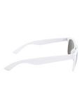 Matte White Mirror Lens Retro Sunglasses, , alternate