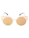 Rose Gold Cutout Cat Eye Sunglasses, , alternate
