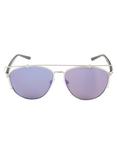 Blue Flat Lens Silver Top Bridge Sunglasses, , alternate