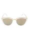 Translucent Gold Accent Metal Bridge Sunglasses, , alternate