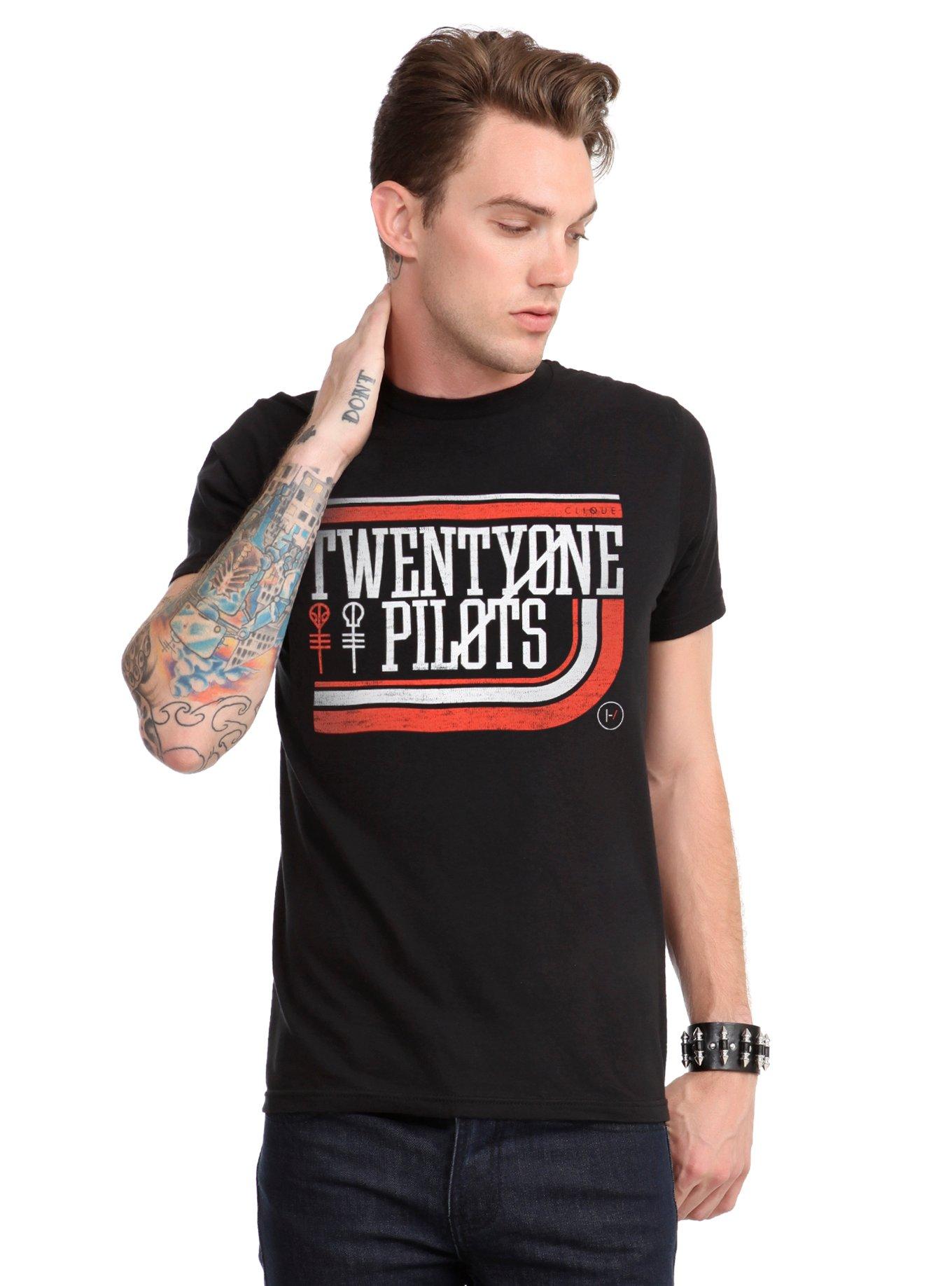 Twenty One Pilots Retro Stripe T-Shirt, , alternate