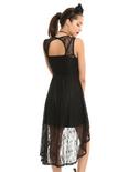 Black Floral Lace Hi-Low Dress, , alternate