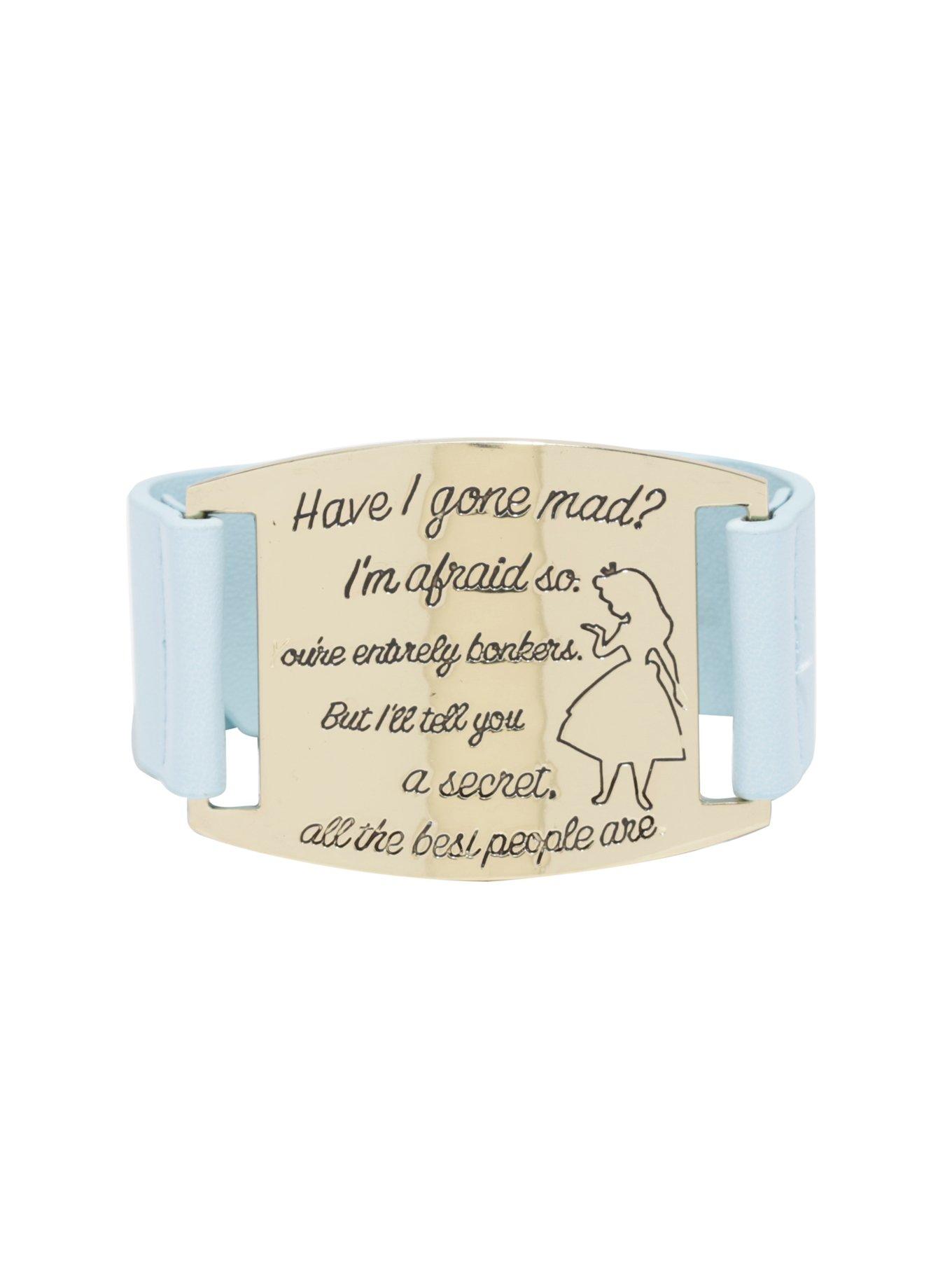 Disney Alice In Wonderland Alice Quote Bracelet, , alternate