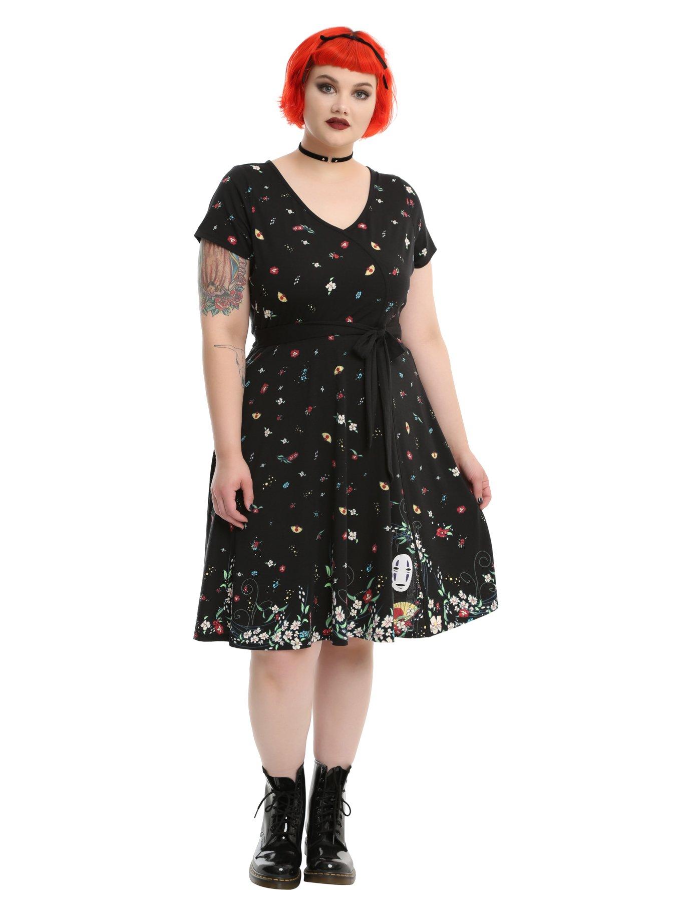 Her Universe Studio Ghibli Spirited Away Confetti Wrap Dress Plus Size, , alternate