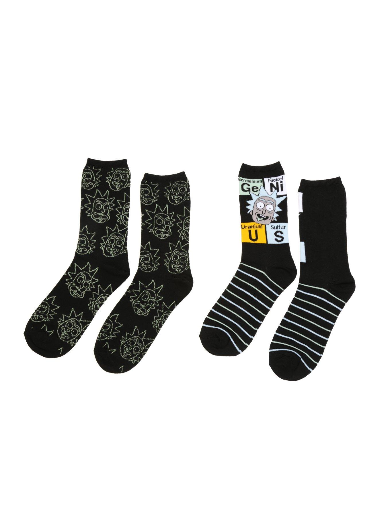 Rick And Morty Crew Socks 2 Pair, , alternate