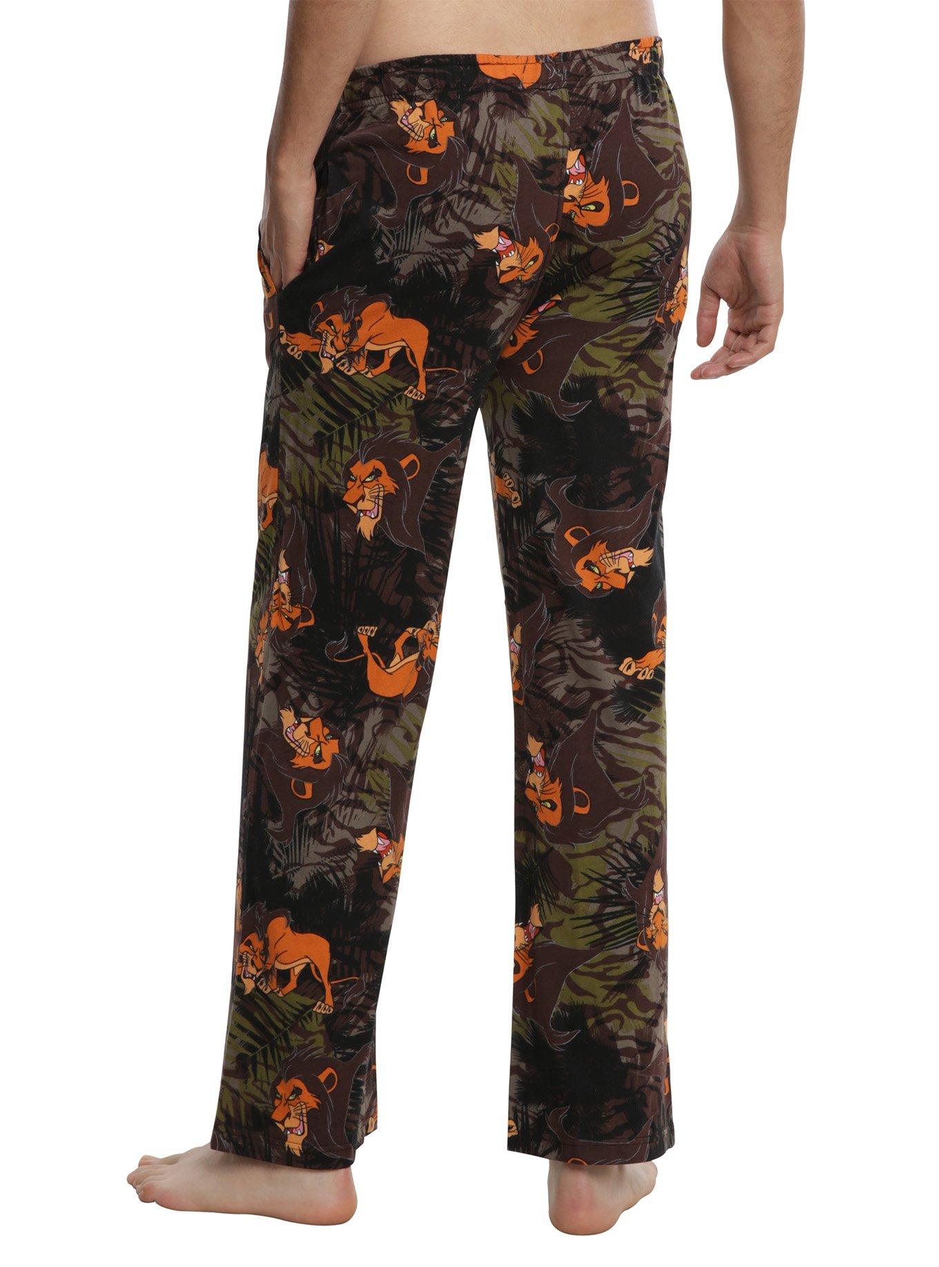 Disney The Lion King Scar Camo Print Guys Pajama Pants, , alternate