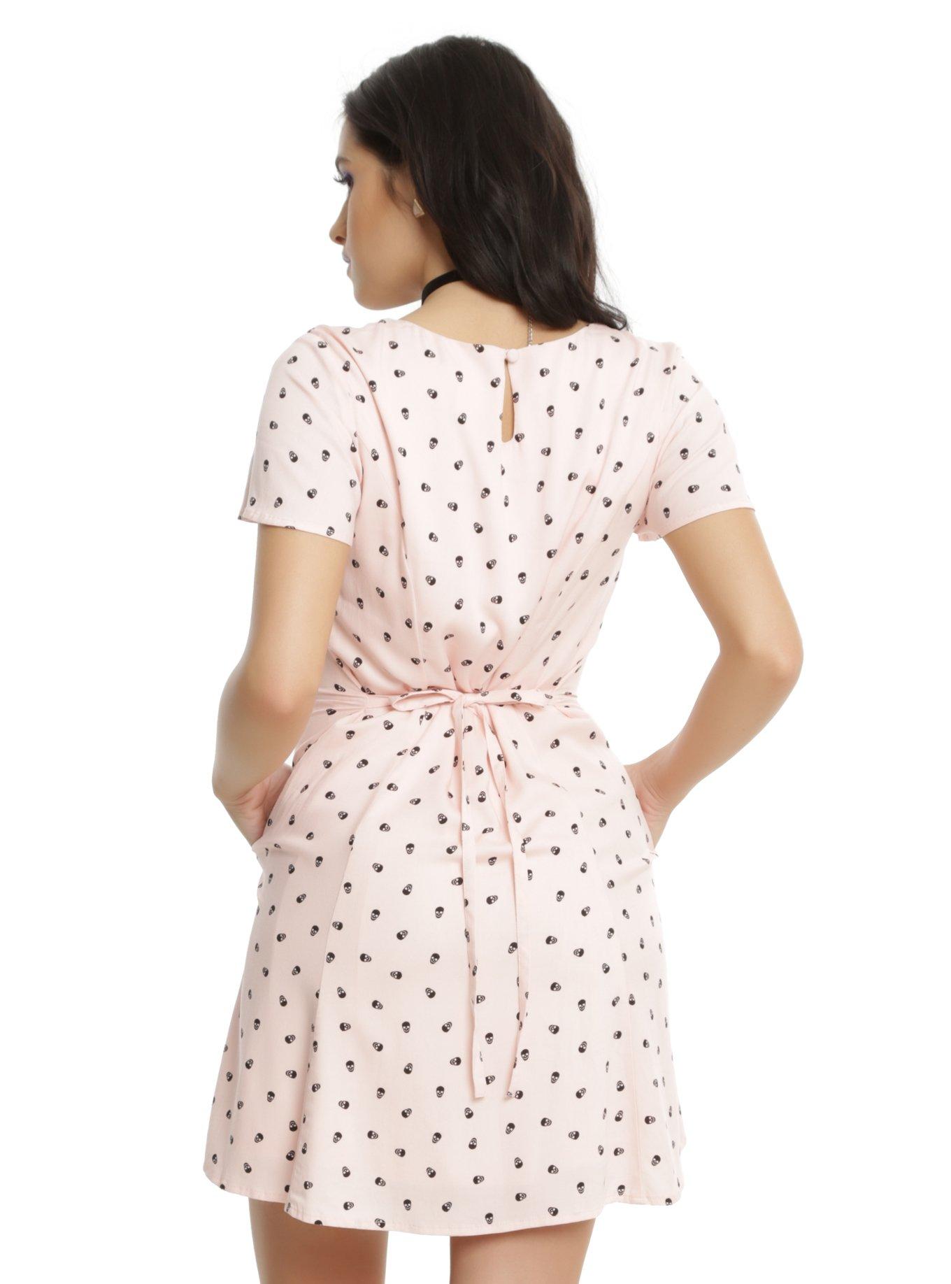 Blush Button Front Skull Dress, , alternate