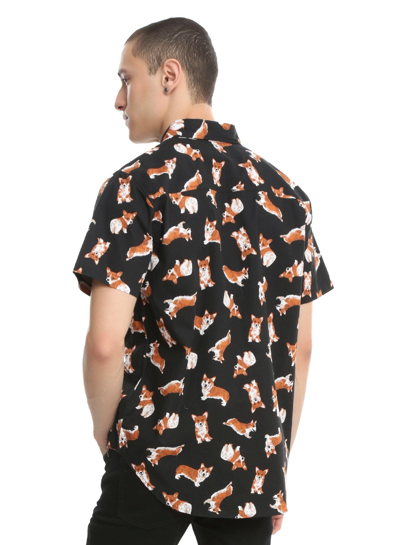 Corgi Allover Print Woven Button-Up, , alternate