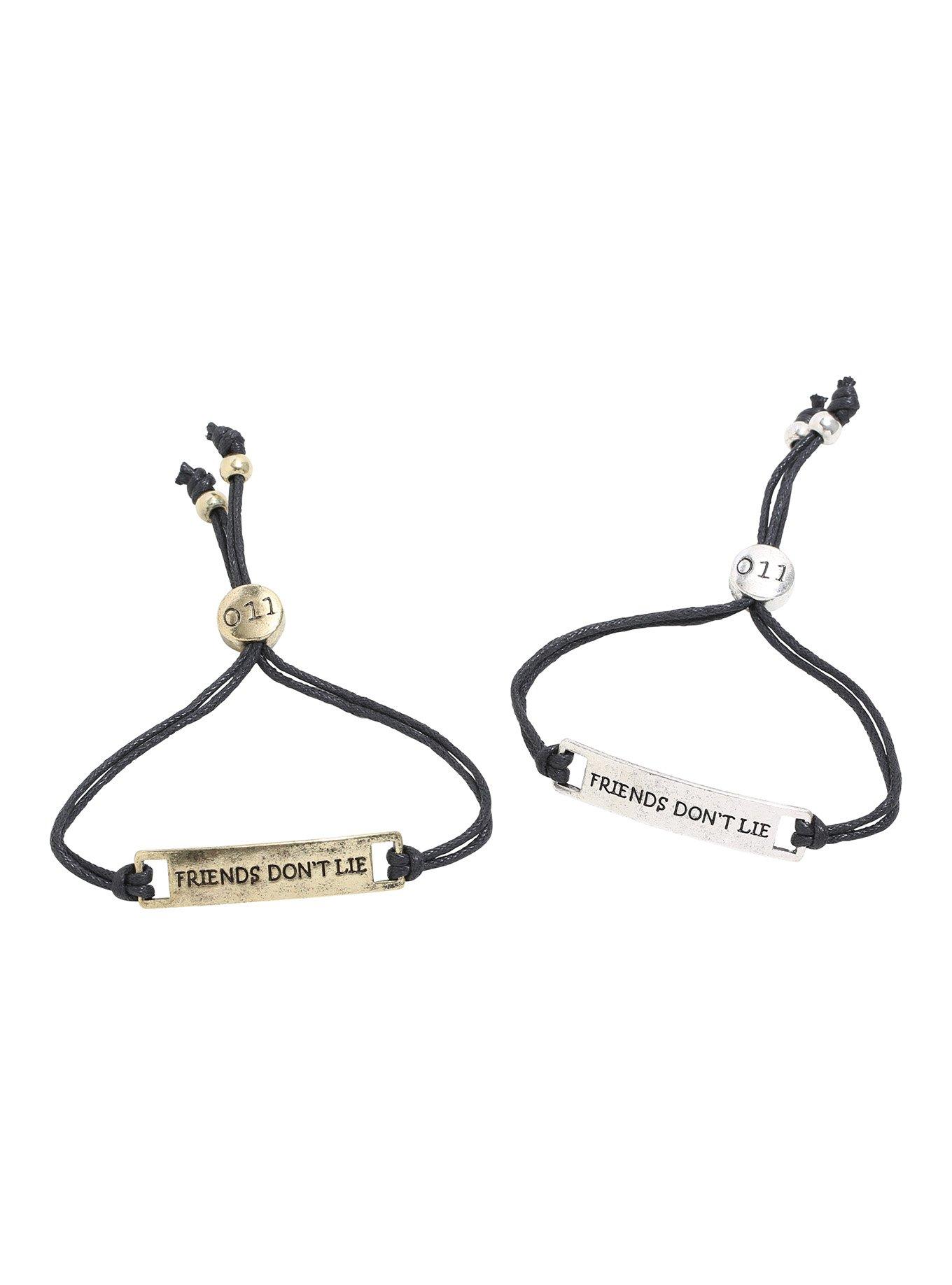 Stranger Things Friends Don't Lie Best Friend Cord Bracelet Set, , alternate