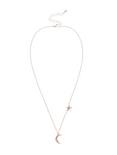 Rose Gold Dainty Moon & Star Necklace, , alternate